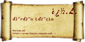 Órás Lúcia névjegykártya